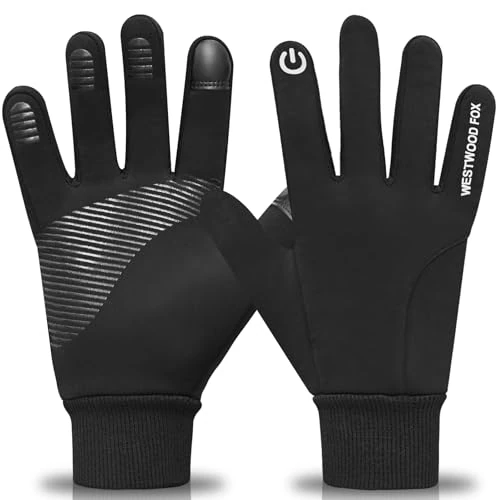 Offerta a tempo: WESTWOOD FOX Guanti da Guanti antivento Uomini Donne Guanti da corsa antiscivolo termici Fodera in pile caldo per escursionismo guida ciclismo invernali Guanti touchscreen arrampicata - 70% da 19.99 € a 5.99 €