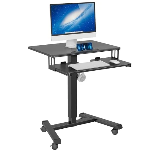 Oferta limitada: BONTEC 65 × 45cm Estación de Trabajo para Computadora Móvil de Dos Niveles con 4 Ruedas Giratorias, Soporte para Computadora Portátil con Ruedas, Escritorio de Pie Ajustable en Altura de 74.52 EUR a 74.52 EUR (ahorro 0%)