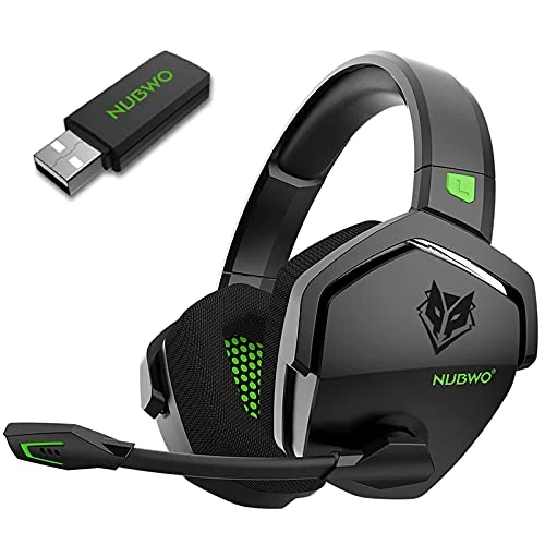 Limited-time offer: NUBWO G06 Dual Wireless Gaming Headset with Microphone for PS5, PS4, PC - 23ms Low Latency Audio - 100-Hour of Playtime - 50mm Drivers (Black-Green) from $39.99 to $39.99 (save 0.00%)