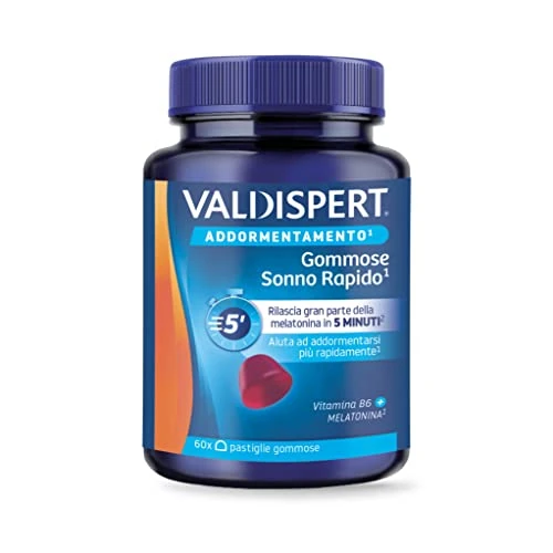 Offerta a tempo: Valdispert Gommose Sonno Rapido, 60 Pastiglie Gommose per Dormire con Melatonina e Vitamina B6 — 34% da 14,90 € a 9,90 €