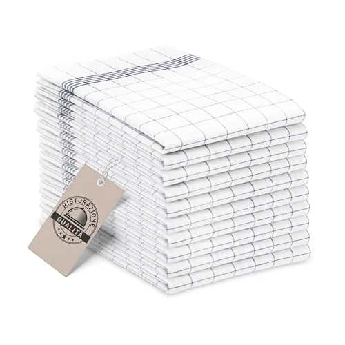 Offerta a tempo: ZOLLNER 10 Strofinacci - canovacci in cotone 50x70 cm - burrazzi da cucina assorbenti e resistenti - a quadretti bianchi e grigi - lavabili a 95°C - qualità gastronomica - certificato OEKO-TEX (R) - 0.00% da 19.99 € a 19.99 €