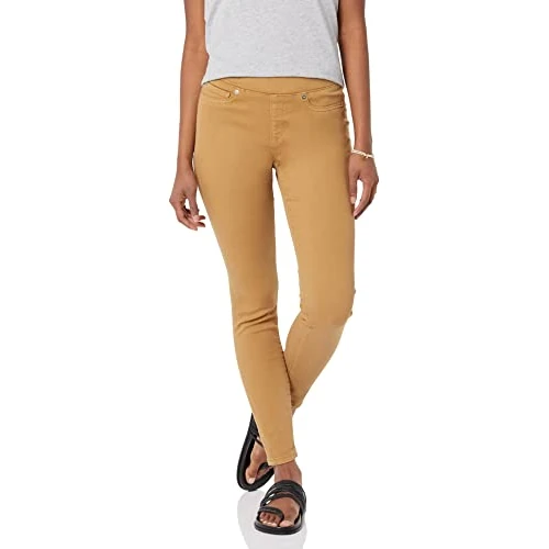 Amazon Essentials Damen Stretch-Schlupf-Jeggings mit mittlerer Leibhöhe - Auslaufmodell, Helles Kamelbraun, 42 Lang
