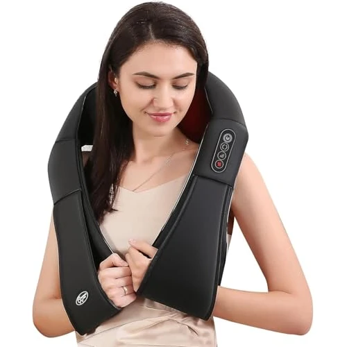 Offerta a tempo: Massaggiatore per Collo e Spalle, Massaggiatore Cervicale 3D Shiatsu dei Tessuti Profondi con Funzione di Riscaldamento e Cinghia più lunghe — 25% da 49,99 € a 37,59 €