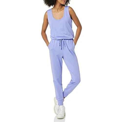 Amazon Essentials Women's Studio Terry Jumpsuit (Available in Plus Size), Soft Violet, X-Small