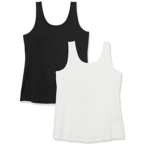 Offerta a tempo: Amazon Essentials Canotta Taglie Forti Donna, Pacco da 2, Bianco/Nero, XXL Plus - 46% da 17.10 € a 9.15 €