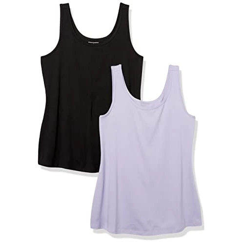 Offerta a tempo: Amazon Essentials Canottiera da donna (disponibile in taglie forti), confezione da 2, nero/lavanda, 1X - 0% da 10.68 € a 10.68 €