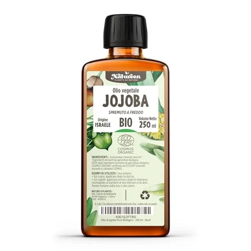 Offerta a tempo: Olio di Jojoba Puro Biologico 250 ml - 100% Puro, Naturale, Pressato a Freddo - Biologico certificato da Ecocert - 0.00% da 13.90 € a 13.90 €
