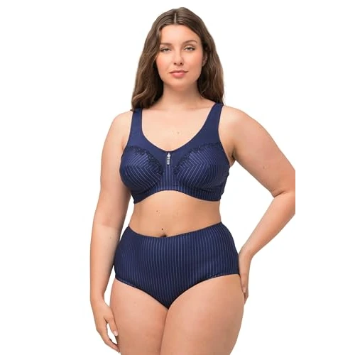 Offerta a tempo: Ulla Popken Entlastungs-BH, ohne Bügel, Strassanhänger, Cup C-G Bra, Blu Navy, 9D Donna - 0.00% da 21.34 € a 21.34 €