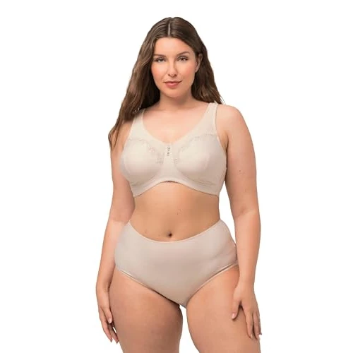 Limitiertes Angebot: Ulla Popken Damen Entlastungs-BH, ohne Bügel, Strassanhänger, Cup C - G BRA, perlweiß, 100C von 29.99 EUR auf 29.99 EUR (Spare 0%)