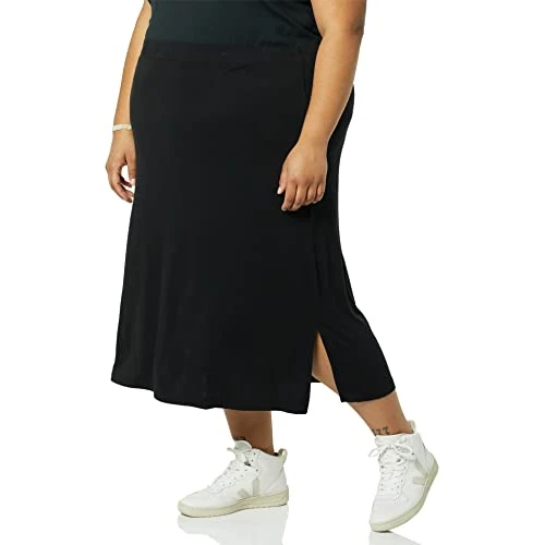Oferta limitada: Amazon Essentials Falda midi de punto sin cierre (disponible en tallas grandes) Mujer, Negro, XXL Grande de 17.90 € a 17.90 € (ahorro 0.00%)