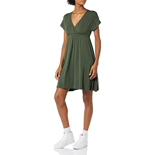Offerta a tempo: Amazon Essentials Vestito Incrociato (Taglie Forti Disponibili) Donna, Verde Oliva Scuro, M - 19% da 24.40 € a 19.80 €