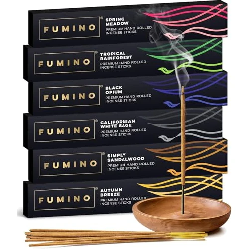 Tijdelijke aanbieding: Basisbundel met Fumino-wierookstokjes, fris en met de hand gemaakt, met meerdere pakketten, 6 dozen, 84 stuks (90 g), Masala Agarbatti Joss-geur voor ontspanning en meditatie van 12.95 € naar 11.95 € (8% korting)