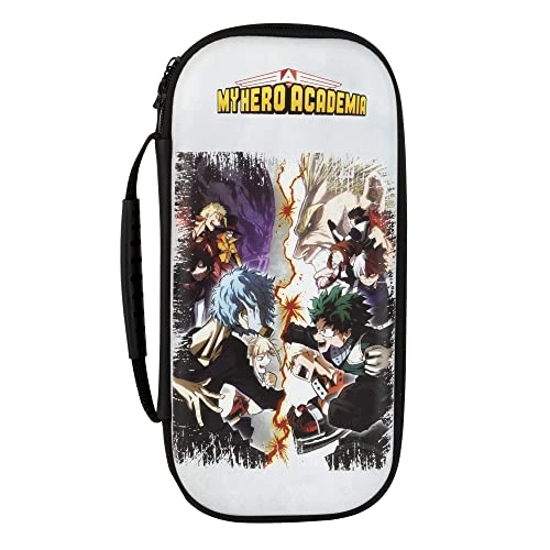 Konix My Hero Academia Housse de Protection et Transport pour Consoles Nintendo Switch, Switch Lite et Switch OLED - Rangement 8 Jeux - Blanc