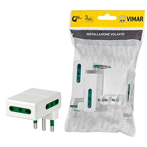 Offerta a tempo: Vimar FP00311.B Adattatore multiplo salvaspazio SICURY 250 V~ 3 pezzi, spina 2P+T 16 A standard IT tipo S17, 3 Bpresa 2P+T 16 A IT tipo P17/11 - 21% da 12.40 € a 9.77 €