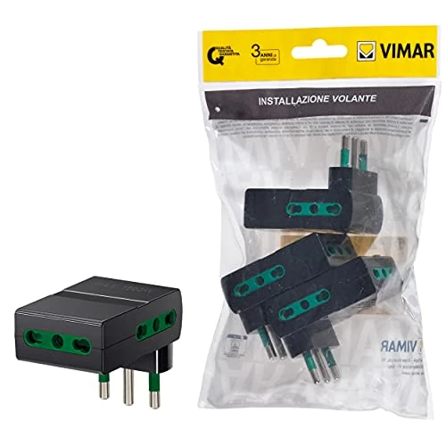 Offerta a tempo: Vimar FP00311 Adattatore multiplo salvaspazio SICURY 250 V~ 3 pezzi, spina 2P+T 16 A standard IT tipo S17, 3 Bpresa 2P+T 16 A standard IT tipo P17/11 - 17% da 11.05 € a 9.16 €
