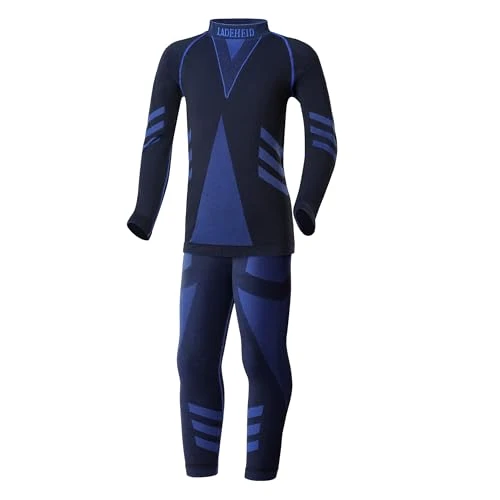 Oferta limitada: Ladeheid Conjunto Térmico para Niños – Ropa Interior Térmica para Invierno con Camiseta Térmica Niño & Niña y Pantalón Termico Largo – Ideal para Futbol y Esquí LAGI009 (Negro/Azul Marino, 134-140) de 31.99 EUR a 22.39 EUR (ahorro 30%)
