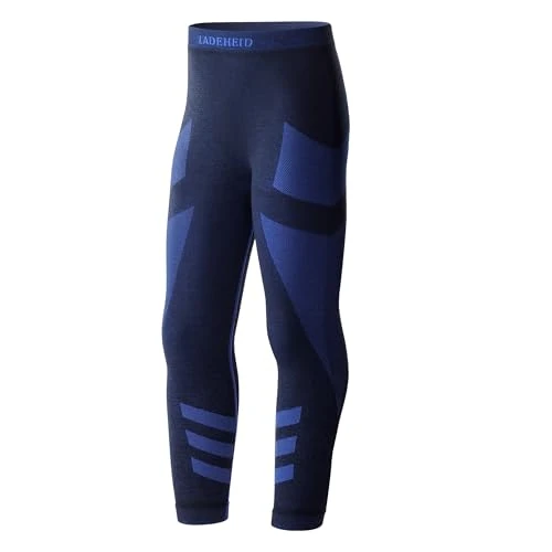 Limited-time offer: Ladeheid Unisex Girl´s Boy´s Functional Underwear Long Johns Thermoaktiv LAGI008 (Black/Navy Blue, 122-128) from 17.99 GBP to 17.99 GBP (save 0%)