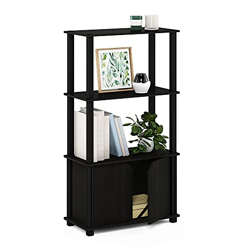 Offre limitée : Furinno Go Green Étagère de Présentation Polyvalente à 4 Niveaux avec Porte, Expresso/Noir de 64.99 € à 64.99 € (0.00% de remise)