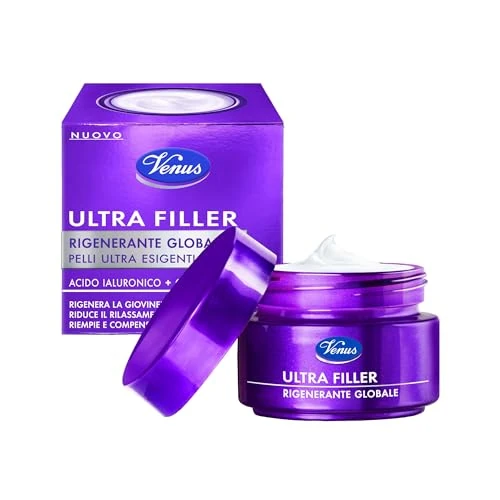 Offerta a tempo: Venus, Ultra Filler Rigenerante Globale, Con Acido Ialuronico e Cellule Staminali, Riempie e Compensa le Rughe Con Funzione Rassodante e Rigenerante, Ideale per Pelli Mature Ultra Esigenti, 50 ml - 17% da 14.90 € a 12.43 €