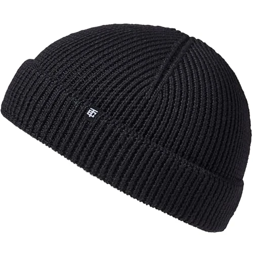 Tijdelijke aanbieding: Enter the Complex® Fisherman Beanie, 100% merinowol, trawlermuts, troyer, ribgebreid, voor dames en heren, Zwart, one size van 31.00 € naar 31.00 € (0.00% korting)