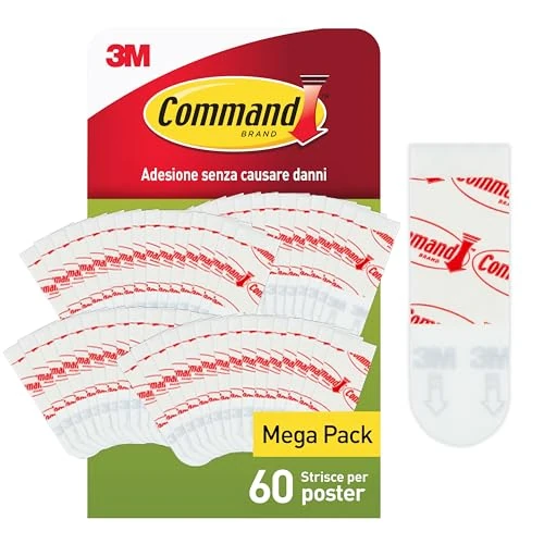 Offre limitée : Command Bandes de Suspension pour Petites Photos, Lot de 60 Bandes Adhésives, Blanches - Fixation sans Dommage - Pour Posters, Cadres et Miroirs de 11.99 € à 11.99 € (0.00% de remise)