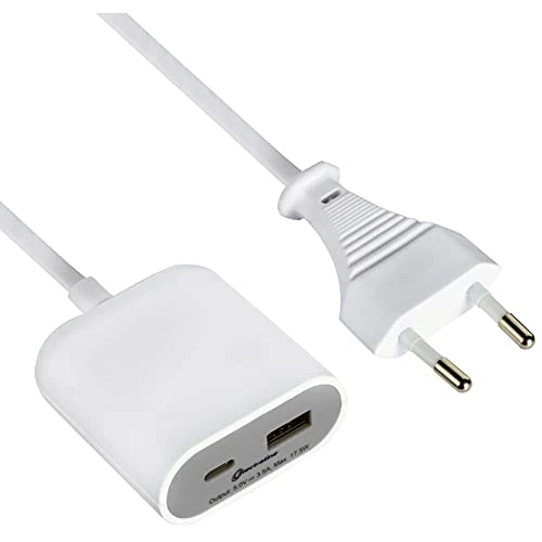 Oferta limitada: Electraline 62563 Cable de extensión eléctrico portátil 1.5 M/Adaptador de viaje/Cargador de carga rápida portátil 2 USB 3.5A QC (1 tipo A + 1 tipo C compatible con las últimas tecnologías) 17.5W de 17.59 € a 17.59 € (ahorro 0.00%)