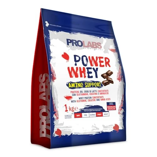 Offerta a tempo: PROLABS – Proteine in Polvere POWER WHEY AMINO SUPPORT Concentrate Ricche di Aminoacidi Essenziali e BCAA - Whey Protein + Creatina, Glutammina e Vitamina B6, Crescita, Forza e Recupero 1kg Cioccolato - 0.00% da 22.63 € a 22.63 €
