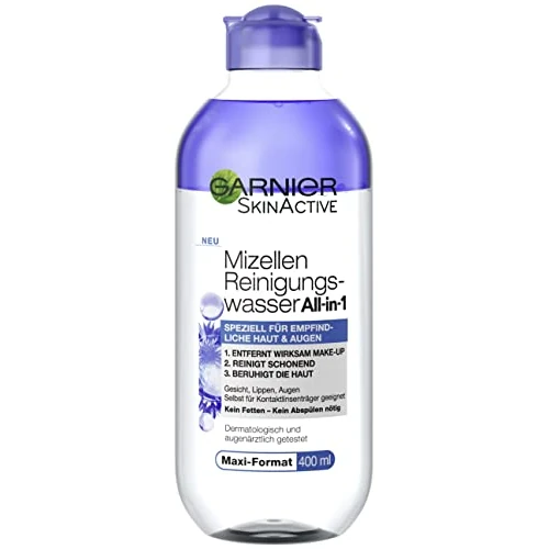 Offerta a tempo: Garnier Acqua detergente all-in-1 micelle senza profumo con glicerina per pelle e occhi particolarmente sensibili, struccante e pulizia del viso per pelli sensibili, Skin Active, 1 x 400 ml - 0% da 10.77 € a 10.77 €