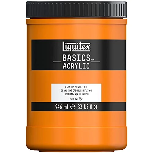 Oferta ograniczona: Liquitex 8870367 Basics - farba akrylowa, monopigmentowane pigmenty artystyczne, światłotrwała, średnia lepkość, jakość archiwalna, wykończenie jedwabiście błyszczące, 946ml garnek, Cadmium Orange Hue z 145.93 EUR na 145.93 EUR (znizka 0%)