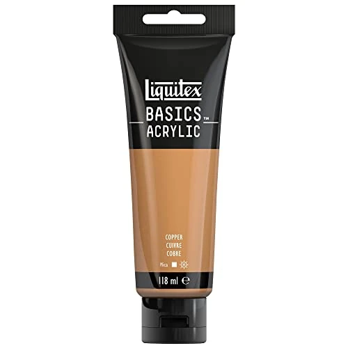 Liquitex Basics 8870056 Monopigmenteerde acrylverf, kunstenaarspigmenten, lichtecht, gemiddelde viscositeit, archiefkwaliteit, zijdeglanzende afwerking, 118ml - Copper