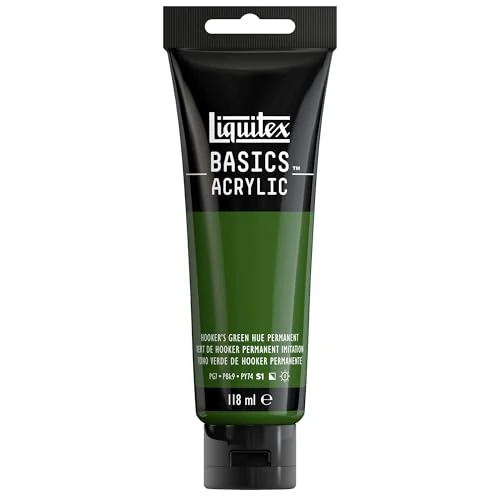 LIQUITEX Basics Acrylic Paint, Hooker's Green Permament Hue, 118 ml Tube