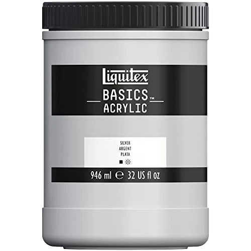 Tijdelijke aanbieding: Liquitex Basics 8870373 Monopigmenteerde acrylverf, kunstenaarspigmenten, lichtecht, gemiddelde viscositeit, achivkwaliteit, zijdeglanzende afwerking, 946ml - Silver van 33.50 EUR naar 33.50 EUR (korting 0%)