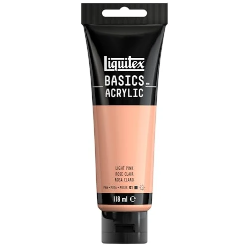 Offerta a tempo: Liquitex 8870046 Basics - Pittura acrilica, Pigmenti per artisti monopigmentati, Resistente alla luce, durevole nel tempo, Finitura satinata, Tubo da 118 ml - Rosa Ritratto - 12% da 7.90 € a 6.98 €