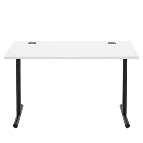 Offerta a tempo: Amazon Basics - Scrivania per Home Office, da Gioco, per Computer con Sistema di Gestione Cavi, Ripiano Spesso 25mm, Moderna, Assemblaggio Semplice, Telaio Nero, Bianca, 120cm x 60cm x 73,6cm - 42% da 89.99 € a 52.49 €