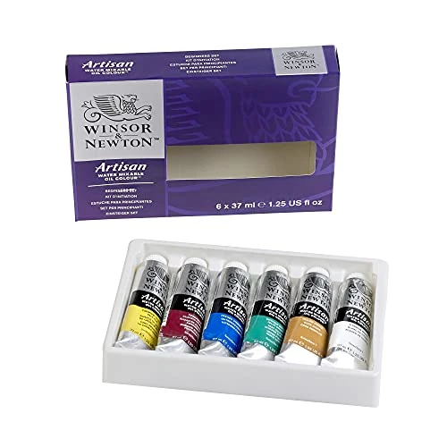 Winsor & Newton Artisan 1590267 - Set di colori ad olio, alta concentrazione di pigmenti, buona copertura e resistenza alla luce, 6 colori ad olio in tubi da 37 ml