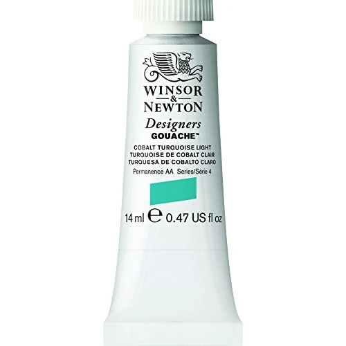 Winsor & Newton gouache profesional Designer's Gouache - tubo de gouache de 14ml, color turquesa de cobalto claro