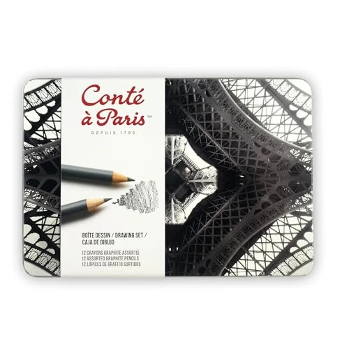 Offre limitee: Conté à Paris Boite Metal Dessin 12 Crayons Graphite de 27.53 EUR a 22.22 EUR (economie 19%)
