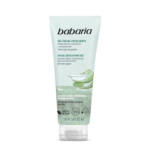 Oferta limitada: Babaria - Exfoliante Facial Con Aloe Vera 100ml, Elimina Células Muertas e Impurezas | Gel Limpiador Facial Con Particulas Exfoliantes Biodegradables | Limpiadores Faciales 100% Vegano de 3.25 € a 3.25 € (ahorro 0.00%)
