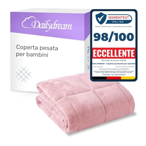 Limited-time offer: Dailydream Children's Weighted Blanket, 90 x 120 cm, 2.5 kg, Pink, 100% Polyester Fleece from 43.95 £ to 43.95 £ (save 0.00%)