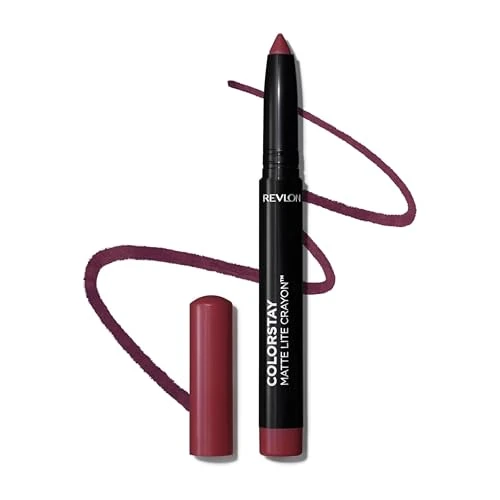 Offerta a tempo: Revlon ColorStay Matte Lite Crayon Rossetto con Temperino Incorporato, a Prova di Sbavature, Resistente all'Acqua e Non Secca le Labbra, 012 On Cloud Wine, 1.4g - 61% da 14.50 € a 5.70 €