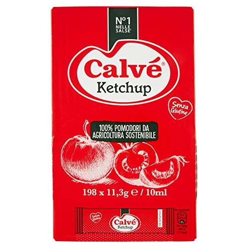 Offerta a tempo: Calvè Ketchup monodose in bustina - 198X10 ml — 25% da 11,99 € a 8,99 €