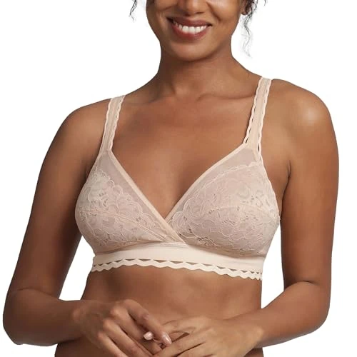 Zeitlich begrenztes Angebot: Playtex Damen-BH mit klassischer Spitze und Stützfunktion, recycelter Soft-Cup, 1 Stück Beige 100C von 37.99 € auf 37.99 € (0.00% Rabatt)