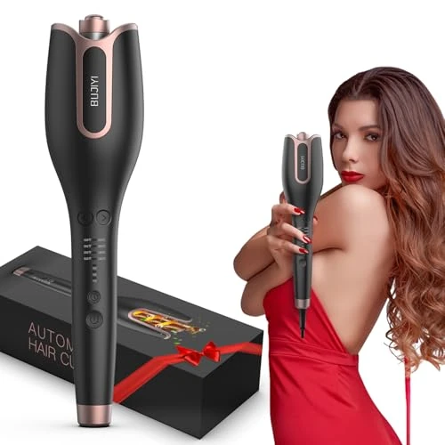 Haarkruller, krultang, automatische krultang, 4 instelbare temperatuur, 360 graden draaibare anti-klitkabel, storingsvrije stroomvoorziening (zwart)