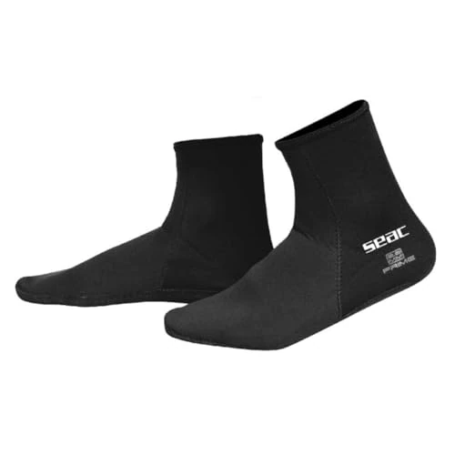 Offerta a tempo: SEAC Prime, Calzari in Neoprene 2 mm, Foderati in Nylon, Calzini da Subacquea Unisex-Adult, Nero, XL - 18% da 18.99 € a 15.49 €