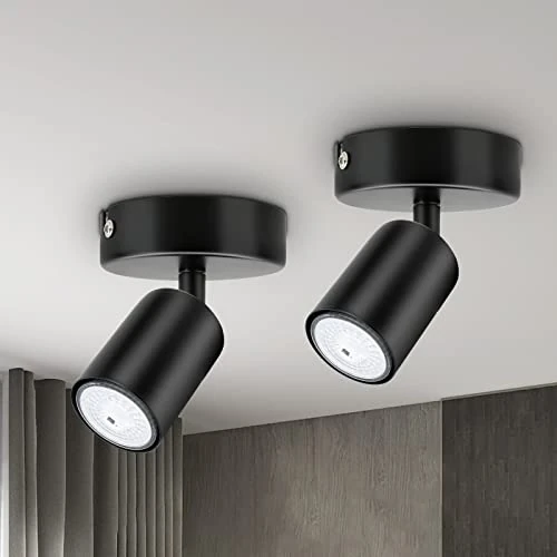 Zeitlich begrenztes Angebot: Dehobo 2er Led Deckenstrahler Schwenkbar 350° - Deckenstrahler 1 Flammig Schwarz GU10 - LED Wandstrahler mit Strahler Deckenspot - Spotlight Lampe für Wohnzimmer Küche - Nein GU10 Leuchtmittel von 14.94 € auf 12.70 € (15% Raba