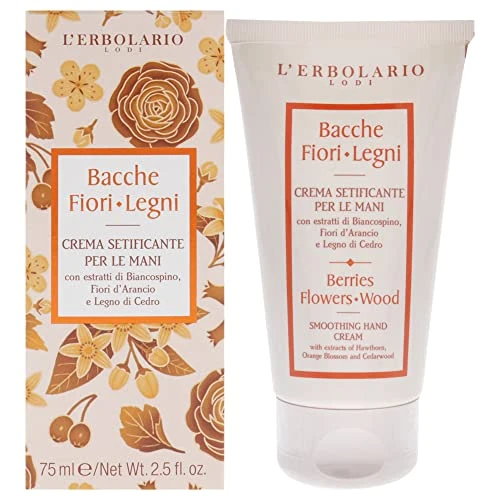 LErbolario Berries Flowers Wood Smoothing Hand Cream for Unisex 2.5 oz Cream