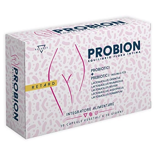 Probion | Probiótico para la flora íntima | Equilibrio vaginal | Suplemento nutricional | Ayuda a promover el bienestar de las bacterias vaginales | 30 cápsulas