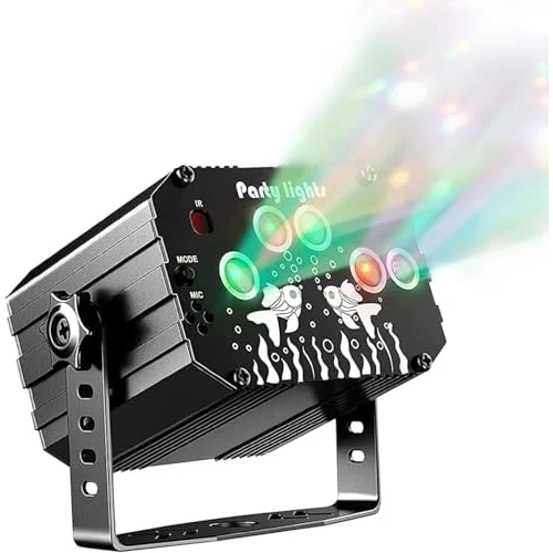 Offerta a tempo: Luce da discoteca per feste, decorazione per feste, luce discoteca, luce DJ, guidata dalla musica, con telecomando USB, 61 motivi diversi, palla da discoteca per karaoke, riunione di famiglia, - 0.00% da 31.99 € a 31.99 €