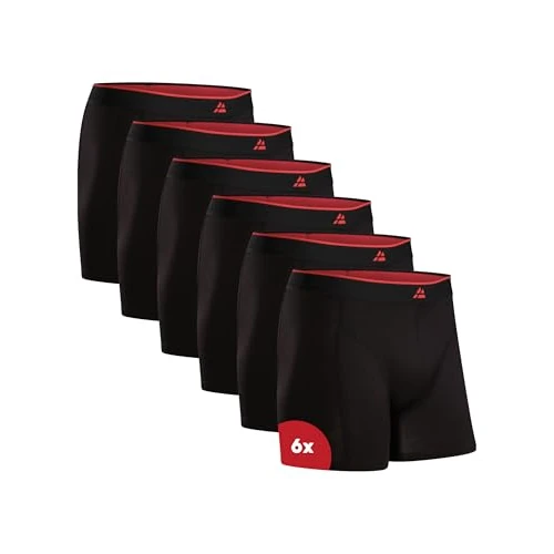 DANISH ENDURANCE Boxer Uomo in bambù Ultra Morbido, Mutande Boxer Bamboo Comodi, Traspiranti, 6 o 10 Paia, Nero, XL