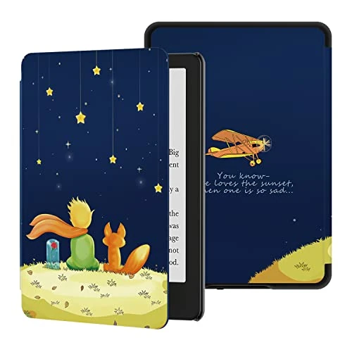 Oferta limitada: OLAIKE Funda Delgada para 6,8" Kindle Paperwhite 11ª Generación 2021 y Signature Edition (Modelo: M2L3EK/M2L4EK) - Funda de Piel Sintética con Auto Wake/Sleep, El Niño y el Zorro de 35.99 EUR a 21.47 EUR (ahorro 40%)